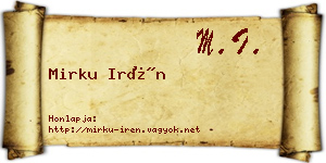 Mirku Irén névjegykártya