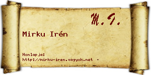 Mirku Irén névjegykártya